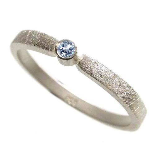 Verlobungsring Ring aus Sterlingsilber mit Topas hellblau